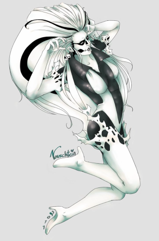 Woman flying black white costume - claire falkenstein free wallpaper for mobile