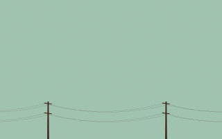 Green sky power lines telephone - power free wallpaper