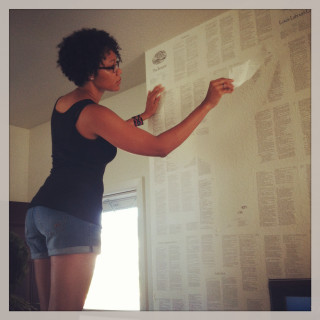 Woman paper wall words window - blueprint free wallpaper for tablet