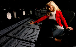 Woman sound board recording studio - studio photo free wallpaper for desktop