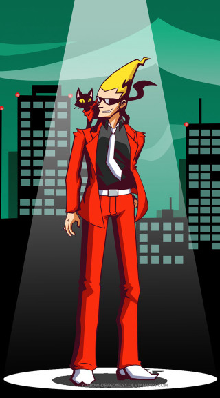 Man red suit yellow hat - a spotlight free wallpaper for mobile