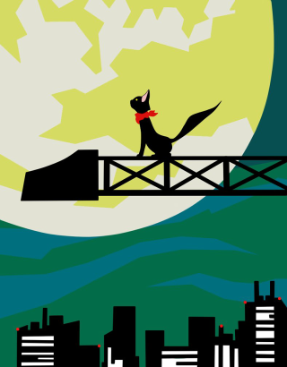 Cat bridge city night full - caspar wolf free wallpaper for mobile