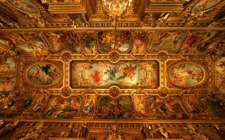 Ceiling painting people animals gold - andrea pozzo free wallpaper