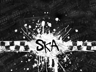Ska black white photo splash - a splash of paint free wallpaper