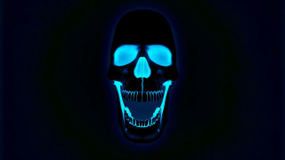 Glowing skull blue eyes hologram - its mouth free wallpaper