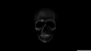 Skull black white cigarette dark - a digital painting free wallpaper