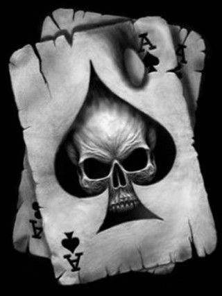 Skull ace playing card torn - dark art free wallpaper for mobile