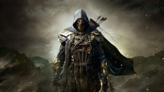 Hooded man bow sword dark - his hand and a sword free wallpaper for desktop
