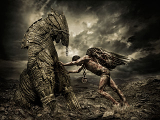 Man chains statue horse chains - bastien l. deharme free wallpaper for desktop