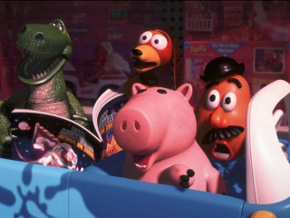 Cartoon characters toy car dinosaur - ducky free wallpaper