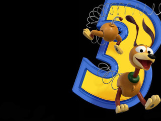 Cartoon character running number three - a dog free wallpaper for desktop