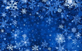 Blue background snowflakes stars sky 3 - white star free wallpaper