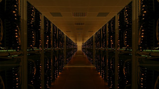 Long hallway rows lights clock - a long hallway free wallpaper for desktop