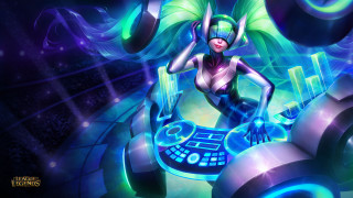 Futuristic woman dancing DJ mixer - a futuristic suit free wallpaper for desktop