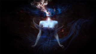 Blue hair white shirt blue - league of legends concept art free wallpaper for desktop