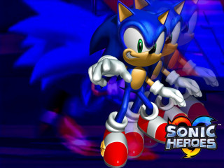 Sonic character running blue background - sonic free wallpaper