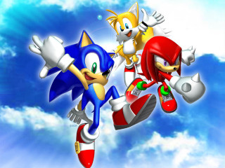 Sonic tails flying blue sky - the air together free wallpaper for desktop