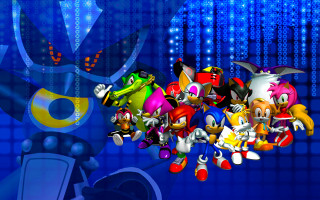 Sonic hedgehog characters blue background - sonic free wallpaper for desktop