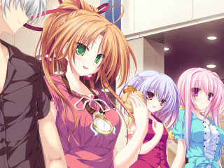 Anime girls group room man - a room free wallpaper for desktop