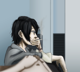 Man smoking cigarette mirror window - a man smoking free wallpaper