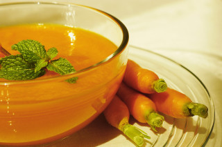 Carrot soup leafy garnish plate - bouchta el hayani free wallpaper