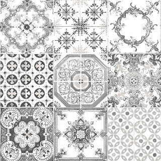 Black white patterns set four - free other wallpaper
