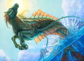Dragon surfboard ocean sun wave - donato giancola free wallpaper