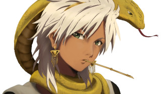 Woman snake head cigarette mouth - adam manyoki free wallpaper for desktop