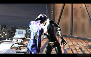 Woman futuristic suit rooftop night - a futuristic suit free wallpaper