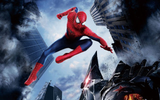 Spider man flying city movie 2 - a spider man free wallpaper