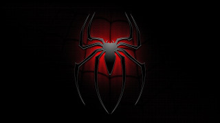 Spider logo black background red - red light free wallpaper for desktop