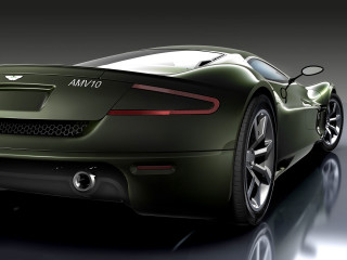 Green sports car back view - tail free wallpaper