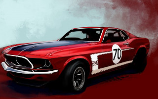 Red mustang number seventy red - a red mustang mustang free wallpaper for desktop