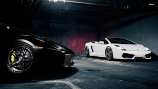 White sports cars dark garage - a dark garage free wallpaper for desktop