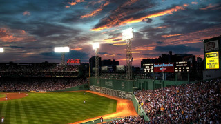 Baseball stadium crowd sunset dawn - a baseball stadium free wallpaper for desktop