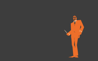 Man orange suit tie cane - arnold mesches free wallpaper