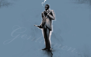 Man suit smoking cigarette lighter - character concept art free wallpaper for desktop