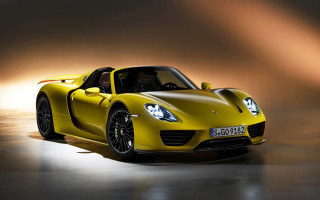 Yellow sports car spotlight dark 2 - the side of the car free wallpaper