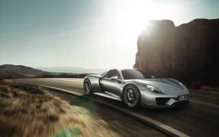 Silver sports car mountain road 7 - path free wallpaper