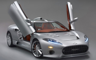 Silver sports car open hood 2 - open free wallpaper