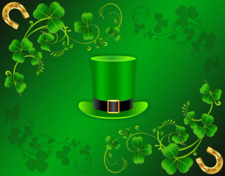 Green hat shamrock leaves gold - charles mcauley free wallpaper for desktop