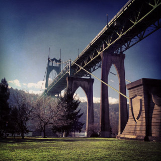 Bridge river greenfield trees bluesky - christo free wallpaper for tablet