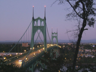 Bridge lights night city cars - a few car free wallpaper