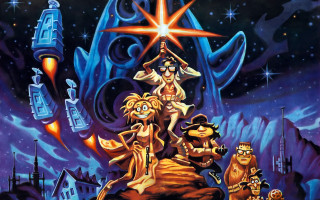 Family mountain star sky painting - poster art free wallpaper for desktop