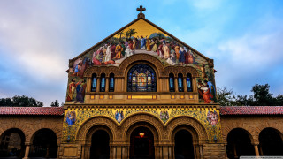 Church mosaic neo gothic cityscape 2 - the side of its free wallpaper