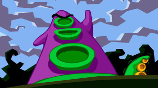 Cartoon purple green object sky - a cartoon free wallpaper