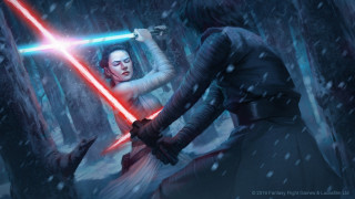 Woman lightsaber man dark forest - a dark forest free wallpaper for desktop