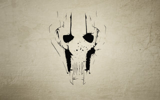 Black white skull wall grungy - grungy free wallpaper