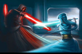 Painting two people room lightsabers - a light saber free wallpaper
