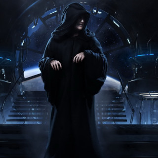 Man hooded robe dark room - free sci-fi wallpaper for tablet
